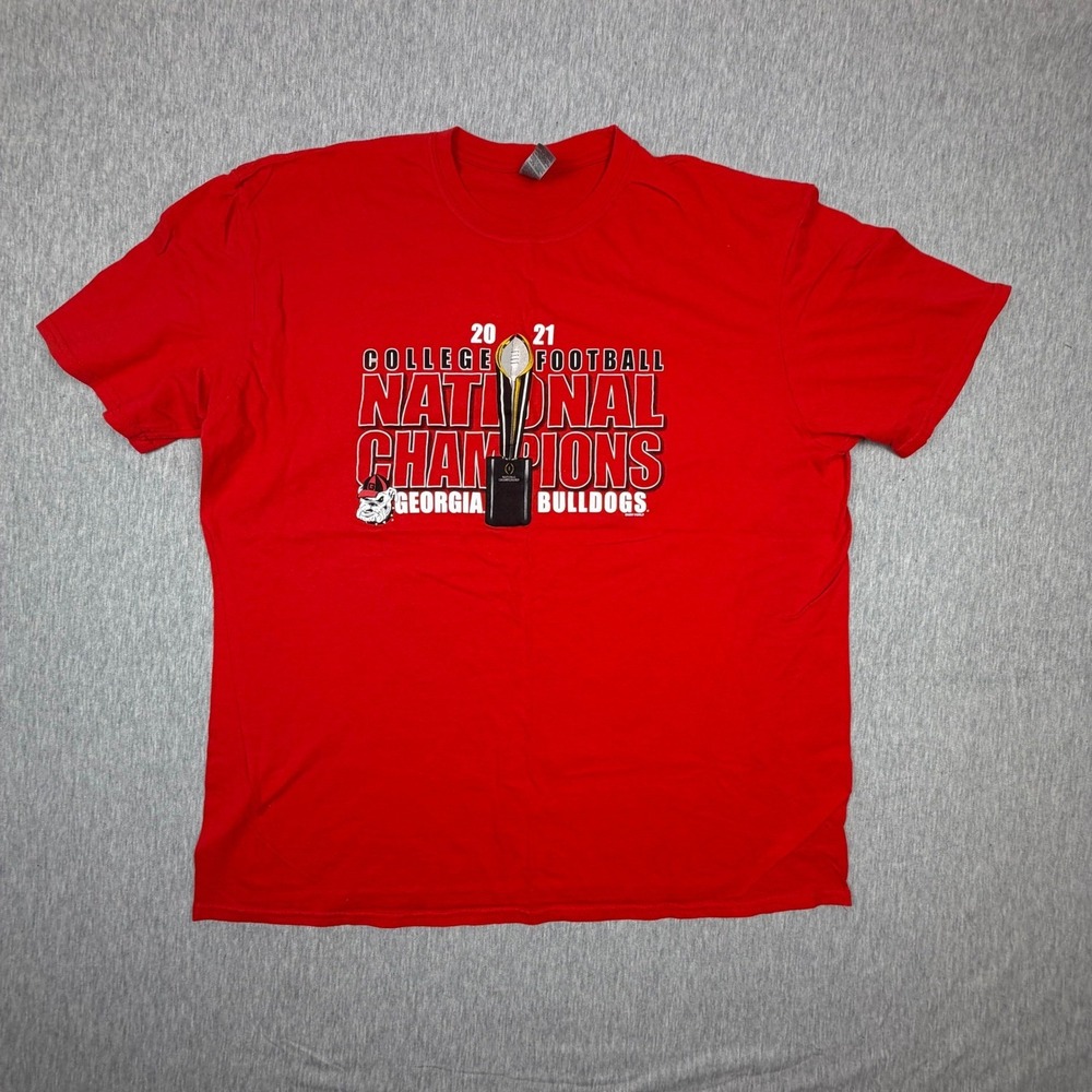 Gildan Georgia Bulldogs 2021 National Champions Red Graphic T-Shirt Mens 2XL